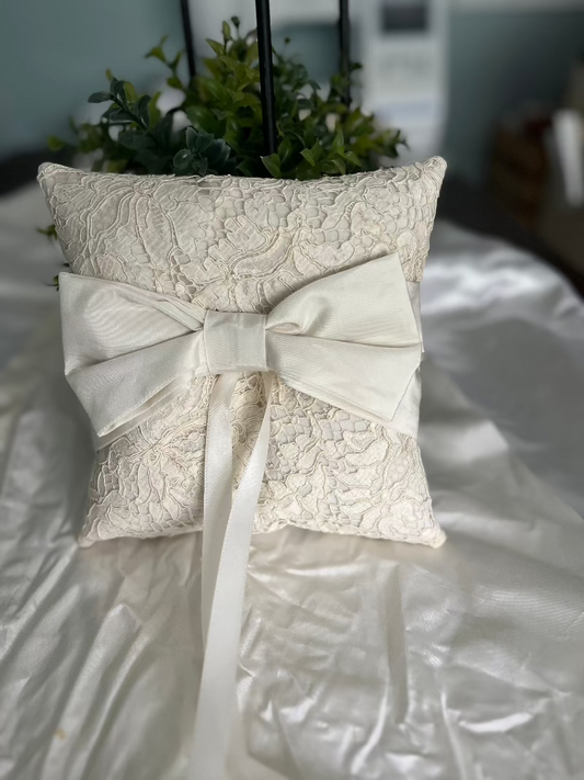 Keepsake Wedding Ring Bearer Pillow Made From Wedding Gown