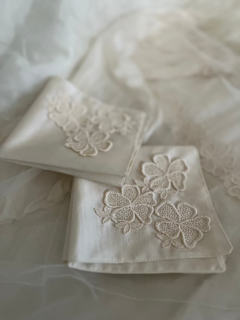 Keepsake Wedding Handkerchief-Made from Wedding Gown