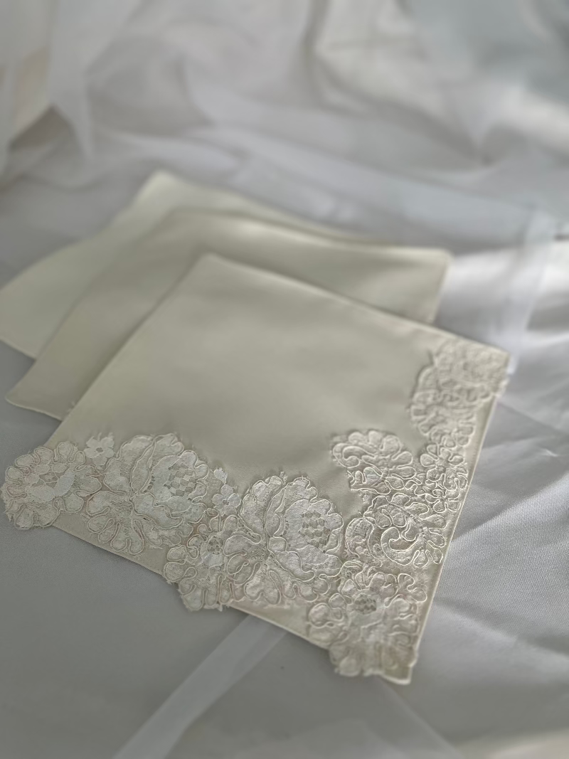 Keepsake Wedding Handkerchief-Made from Wedding Gown