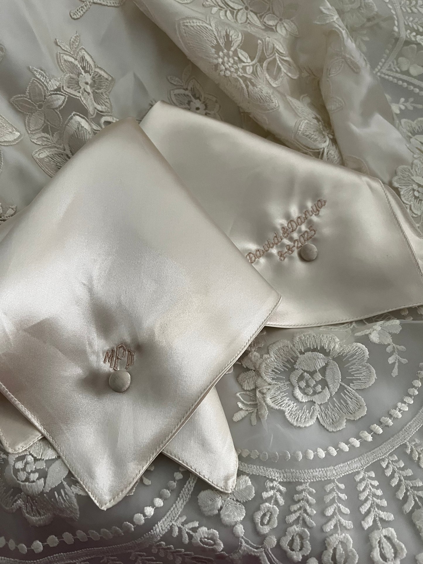 Keepsake Wedding Handkerchief-Made from Wedding Gown